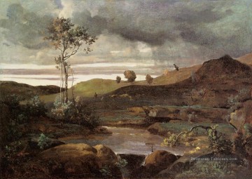 romantique romantisme Tableau Peinture - La campagne romaine en hiver plein air romantisme Jean Baptiste Camille Corot